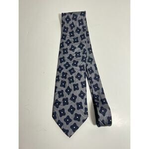 VTG Giorgio Armani Cravatte 100% Silk Gray Navy Neck Tie Italy 55" x. 3.5"